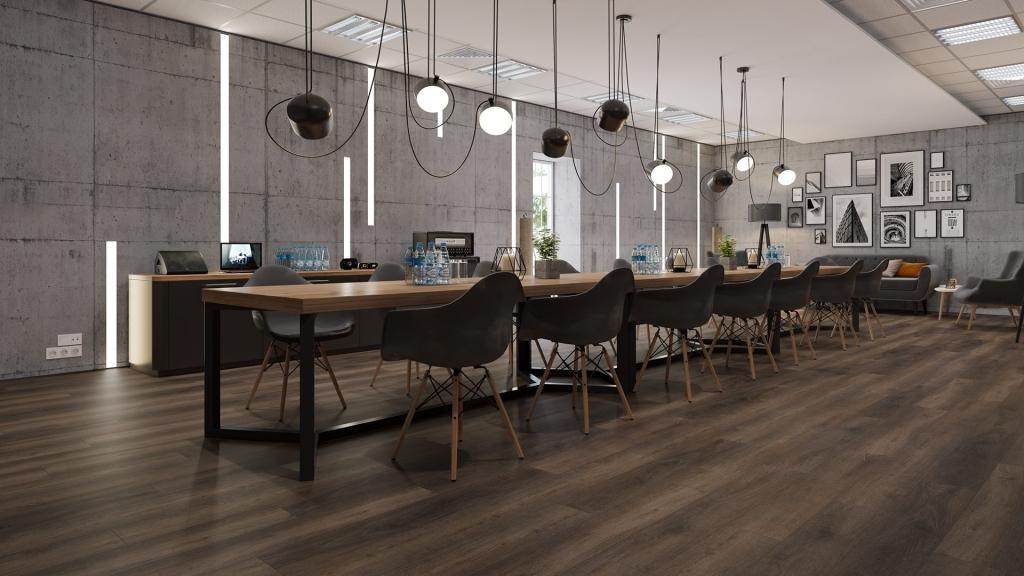 Кварцвиниловая плитка Alpine Floor клеевая Easy Line Дуб Левитан ЕСО 3-43 1219,2×184,15×3 фото в интерьере